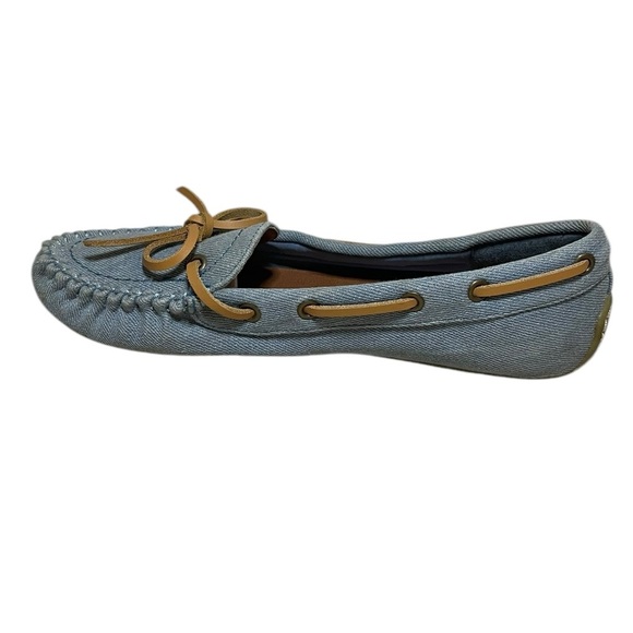 Lucky Brand denim loafers leather bows blue 7 - Picture 4 of 10